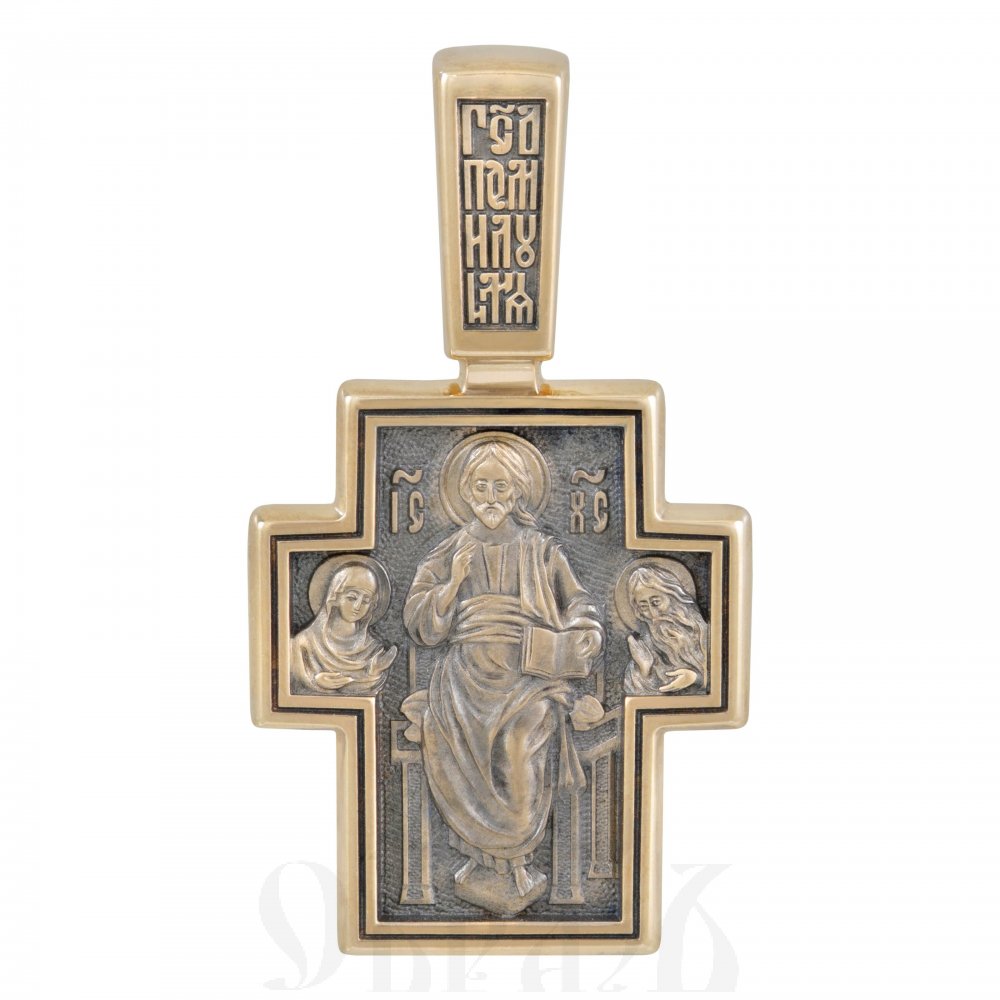 крест «господь вседержитель. илия пророк в пустыне», золото 585 проба желтое (арт. 201.066)