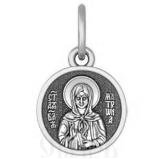 нательная икона святая блаженная матрона московская, серебро 925 проба с родированием (арт. 18.042р)