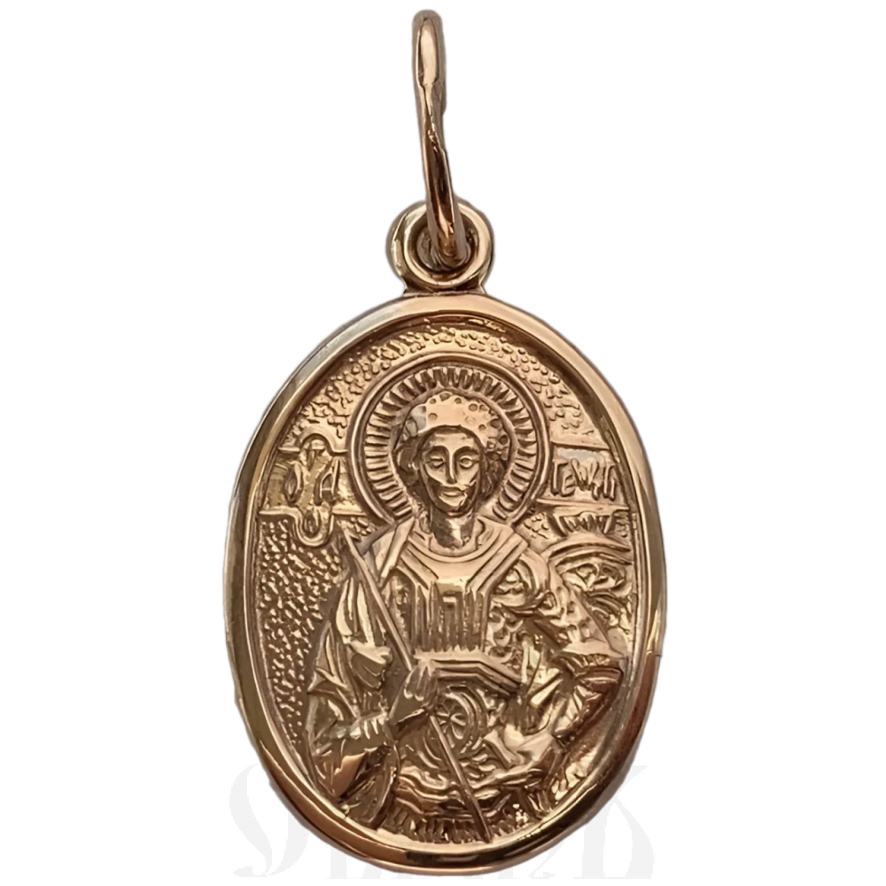 нательная икона святой великомученик георгий победоносец, золото 585 пробы красное (артикул 25-080)