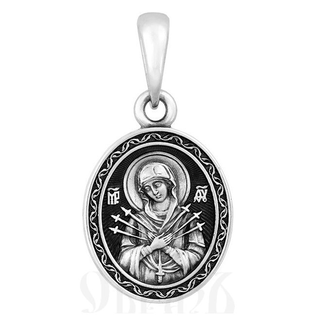 образок «семистрельная икона богородицы», серебро 925 проба (арт. 102.610)