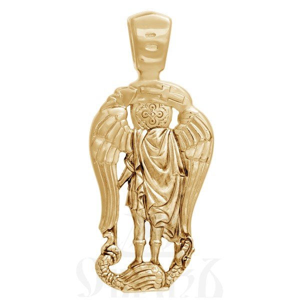 образок «архангел михаил, побивающий змея», золото 585 проба желтое (арт. 202.284)