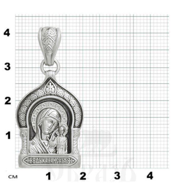 образок «казанская икона божией матери», золото 585 проба белое (арт. 202.014-3)