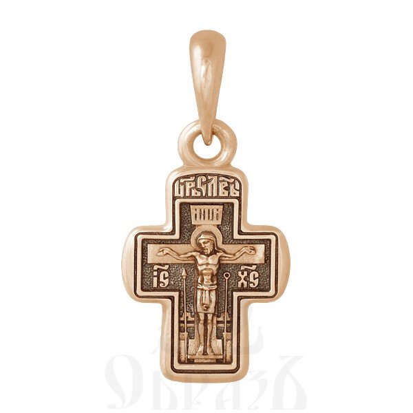 крест «крестильный крест «спаси и сохрани», золото 585 проба красное (арт. 201.615-1)