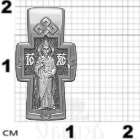 крест с образами господь вседержитель, святой преподобный серафим саровский, серебро 925 проба с родированием (арт. 17.005р)